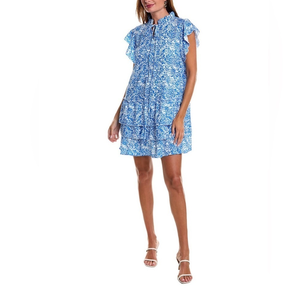 JL Luxe Blue Floral Women's Dress